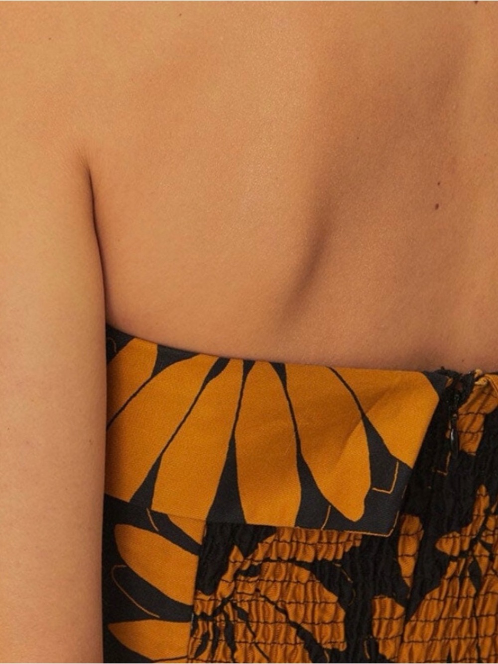 FARM Rio Strapless Black and Mustard Jumpsuit - Picture 3 of 10